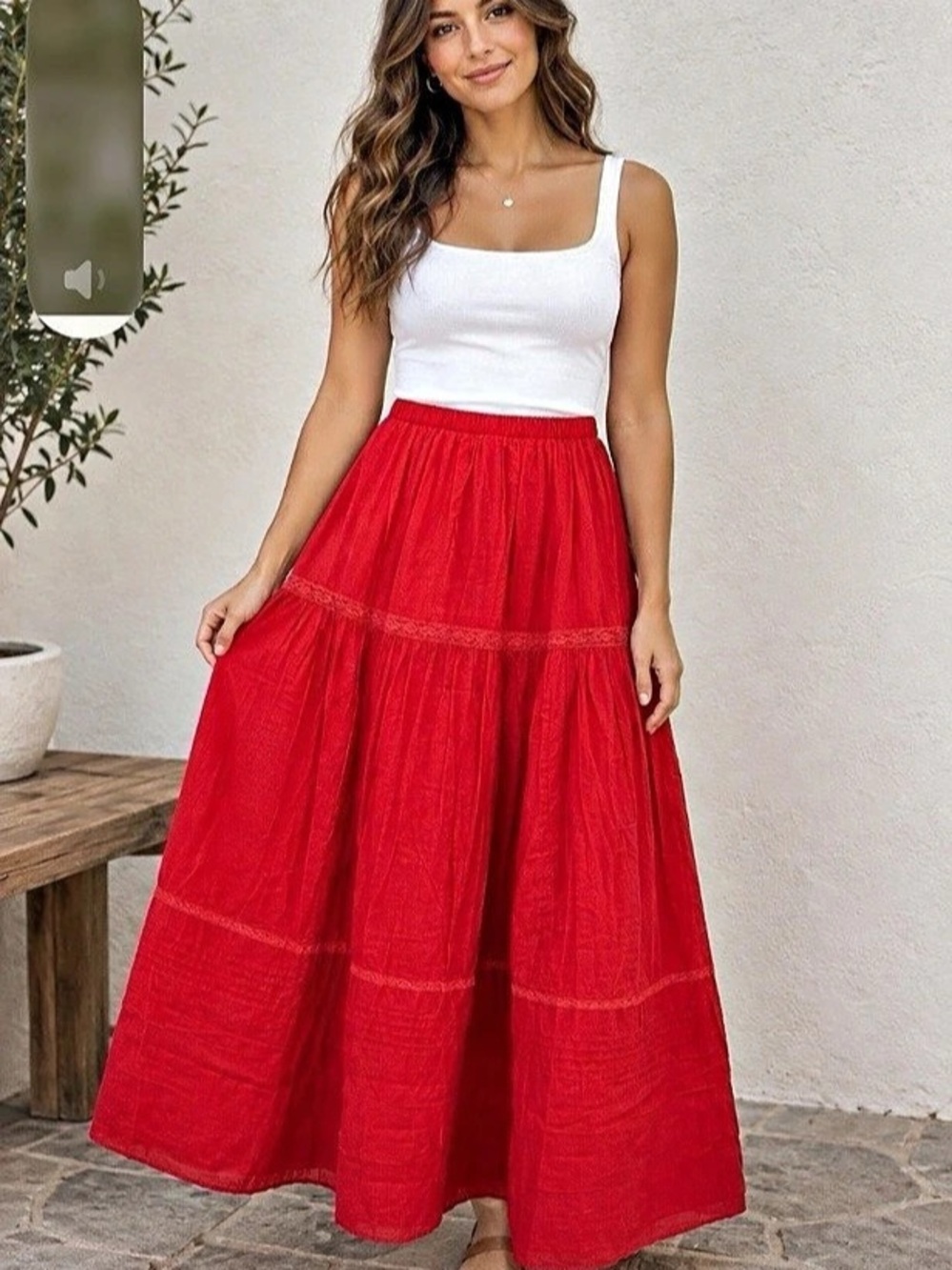 Abercrombie & Fitch Maxi Skirt in Red Size Medium NWT